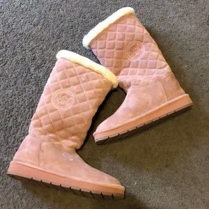Michael Kors Mauve Sheepskin Boots